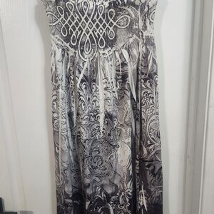 Cristinalove Strapless Black and White Dress